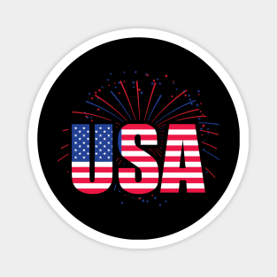 USA fireworks 4th of July Patriotic Magnet